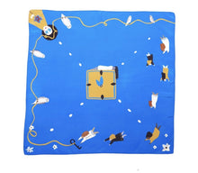 Load image into Gallery viewer, Jokamin Large Rich Blue Silk Scarf
