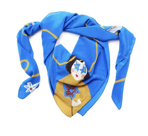 Jokamin Large Rich Blue Silk Scarf