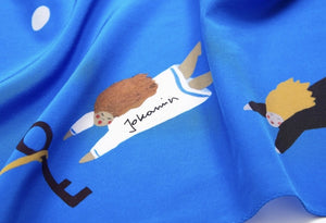 Jokamin Large Rich Blue Silk Scarf