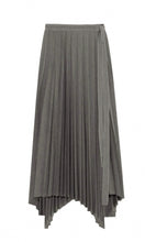 Load image into Gallery viewer, Beatrice B Grey Pleated Asymmetric Skirt
