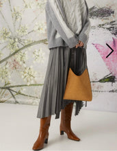 Load image into Gallery viewer, Beatrice B Grey Pleated Asymmetric Skirt
