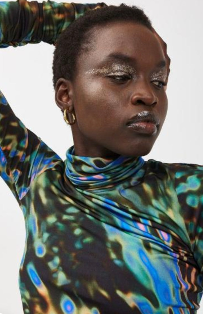 Ottodame Peacock Marble Turtleneck