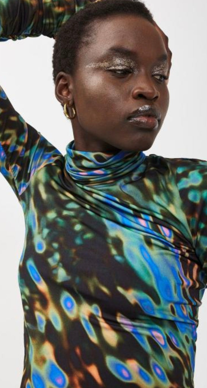 Ottodame Peacock Marble Turtleneck