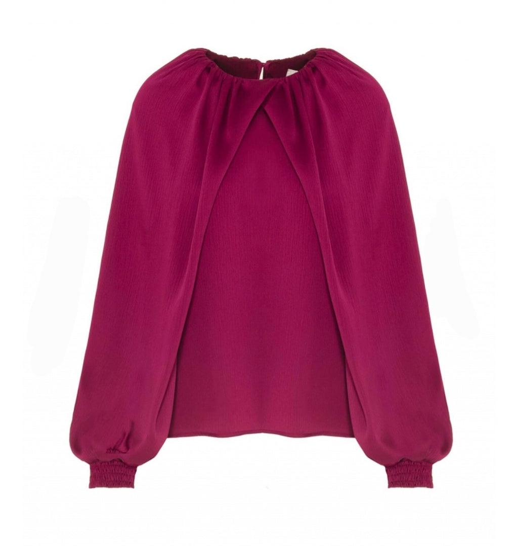 Beatrice B Satin Crepe Fushia Top