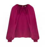 Beatrice B Satin Crepe Fushia Top