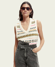 Load image into Gallery viewer, S&amp;S Ivory and Pink Knit  Tanktop
