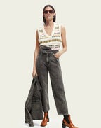 S&S Ivory and Pink Knit  Tanktop