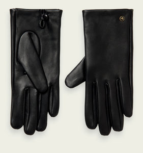 Scotch & Soda Black Leather Gloves