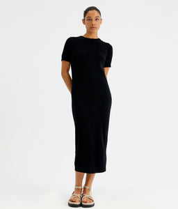 Compania Fantastica Black Fine Knit Midi Dress