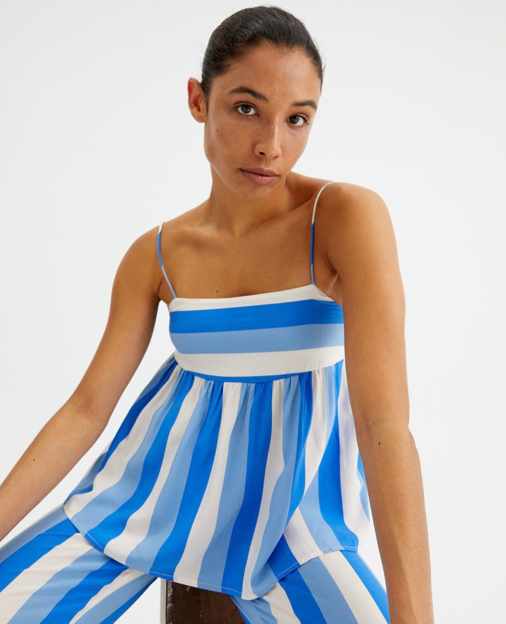 Compania Fantastica Blue 2-Tone Strap Top