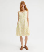 Compania Fantastica Lemon & Green  Spaghetti Strap Sun Dress