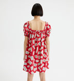Compania Fantastica Red Luggage Tag Print Shift Dress