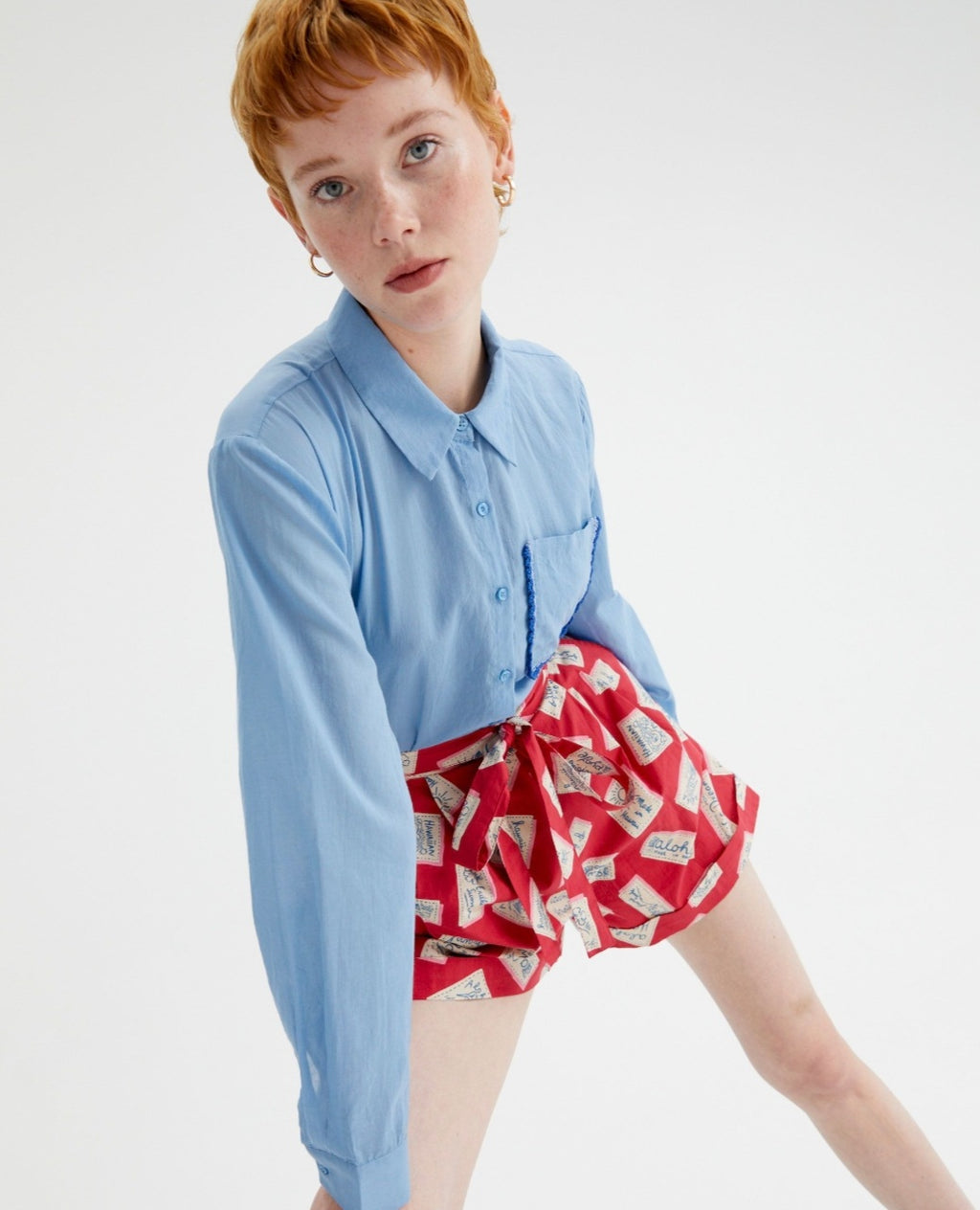 Compania Fantastica Blue Patch Shirt