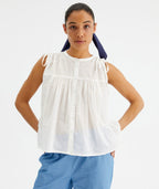 Compania Fantastica White Voile Blouse