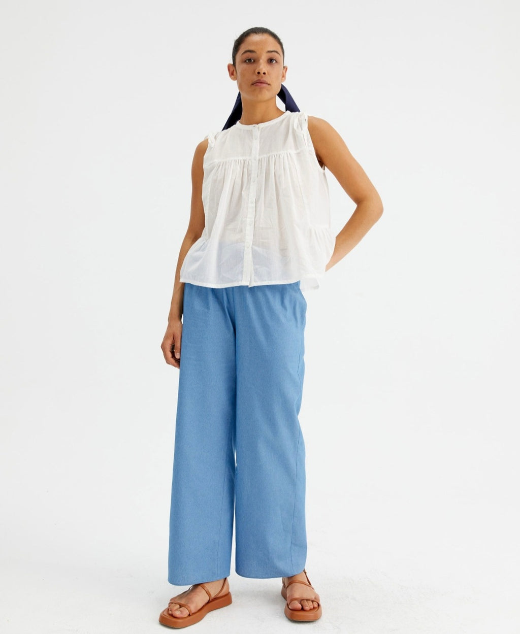 Compania Fantastica White Voile Blouse