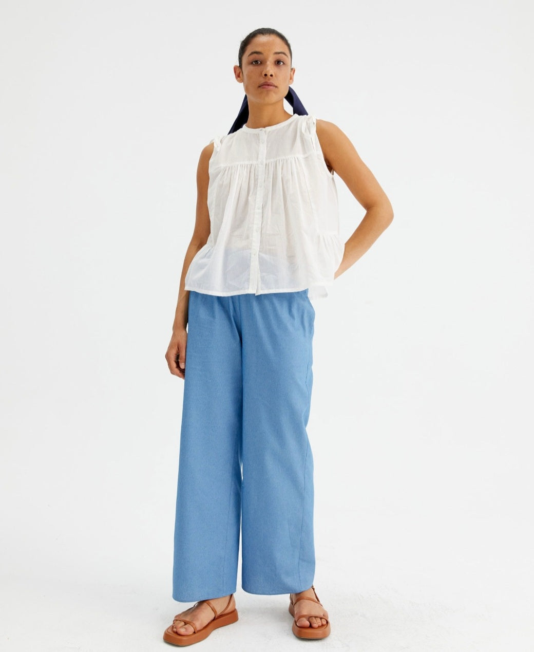 Compania Fantastica White Voile Blouse