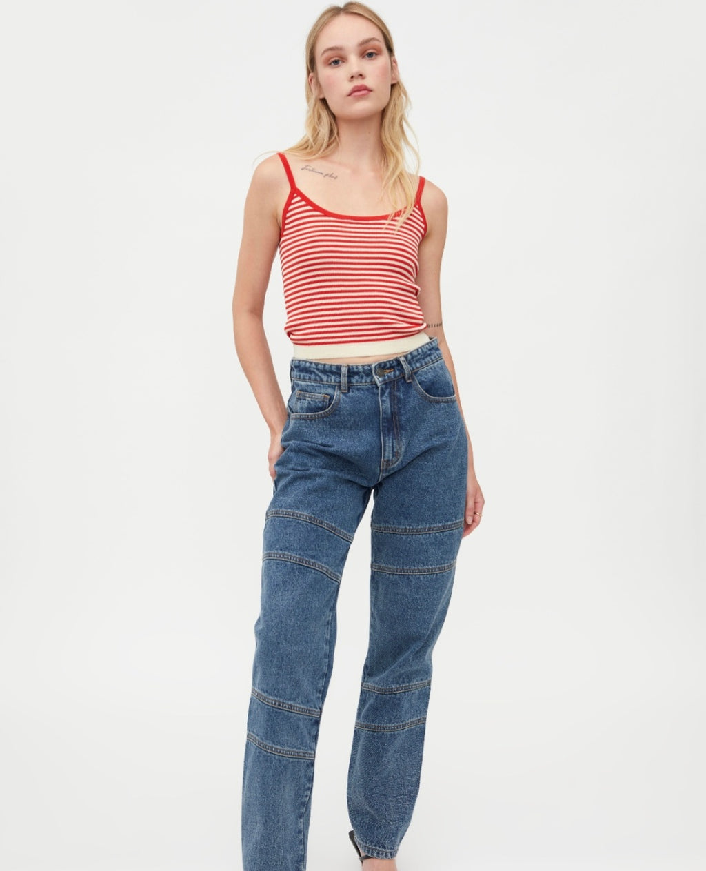 Wild Pony Red Fine Knit Vest Top