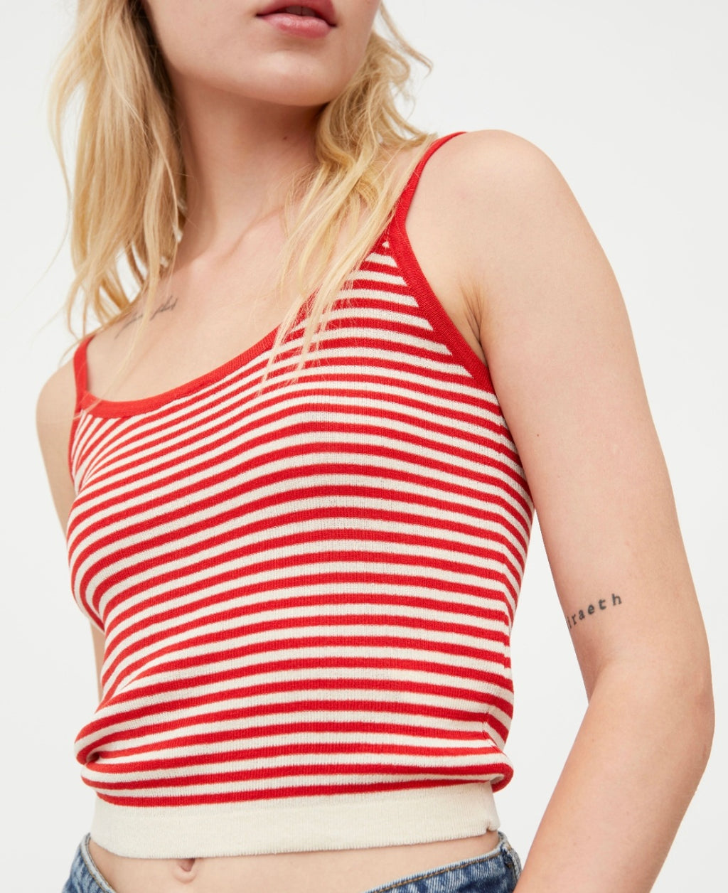 Wild Pony Red Fine Knit Vest Top