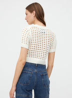 Wild Pony White Crochet Sweater