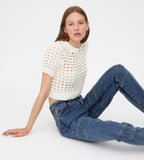 Wild Pony White Crochet Sweater