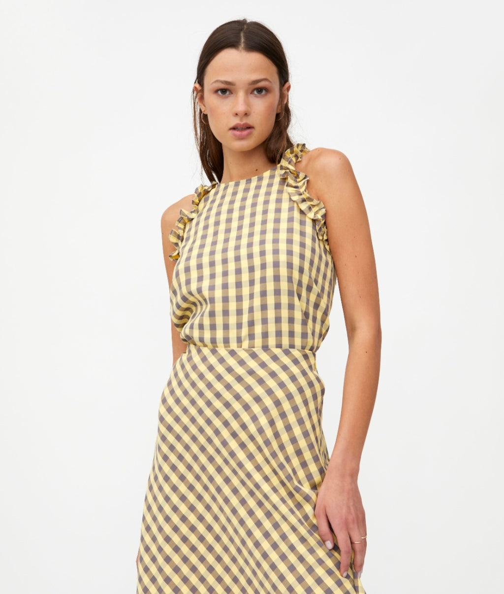 Wild Pony Yellow Gingham Top