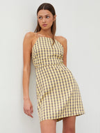 WILD PONY Yellow Gingham Mini Dress