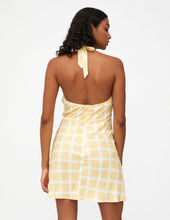 Load image into Gallery viewer, Wild Pony Lemon Check Mini Halterneck Dress
