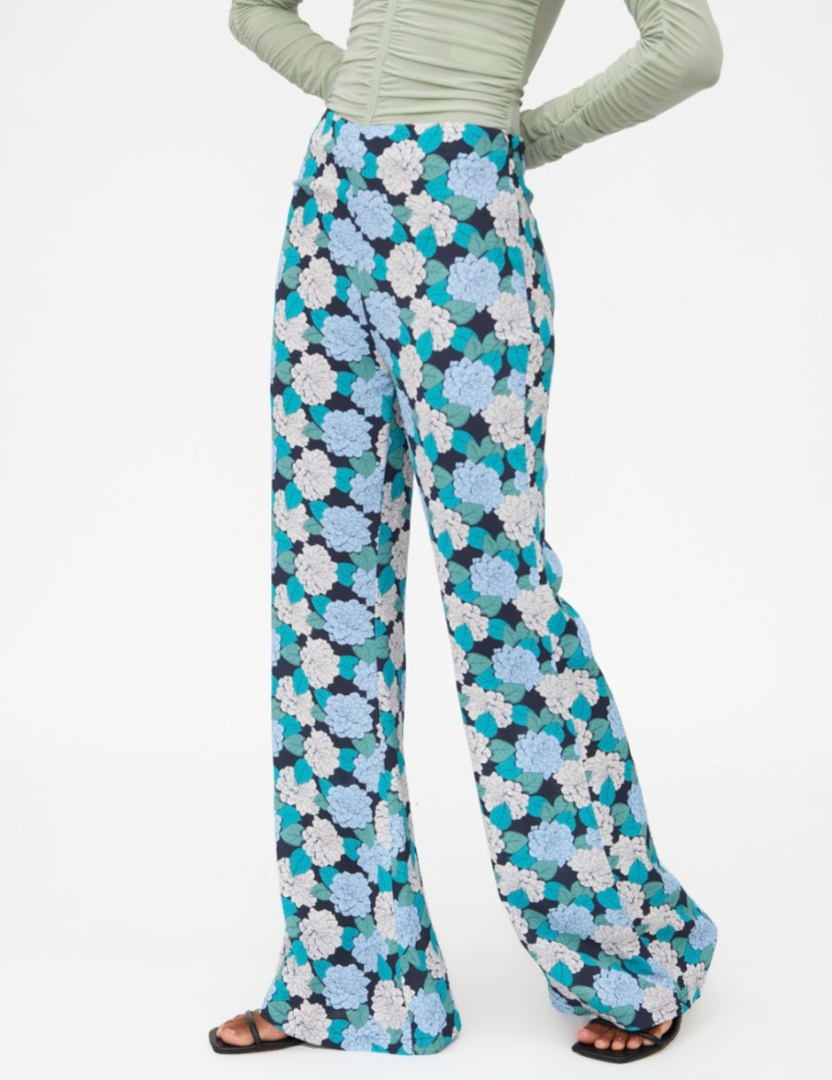 Wild Pony Blue / Black Floral Palazzos