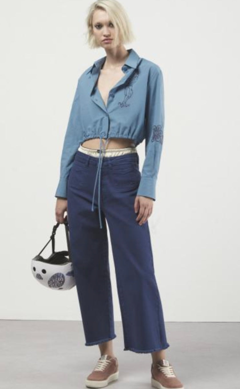 Ottodame Denim Blue Cotton Shirt