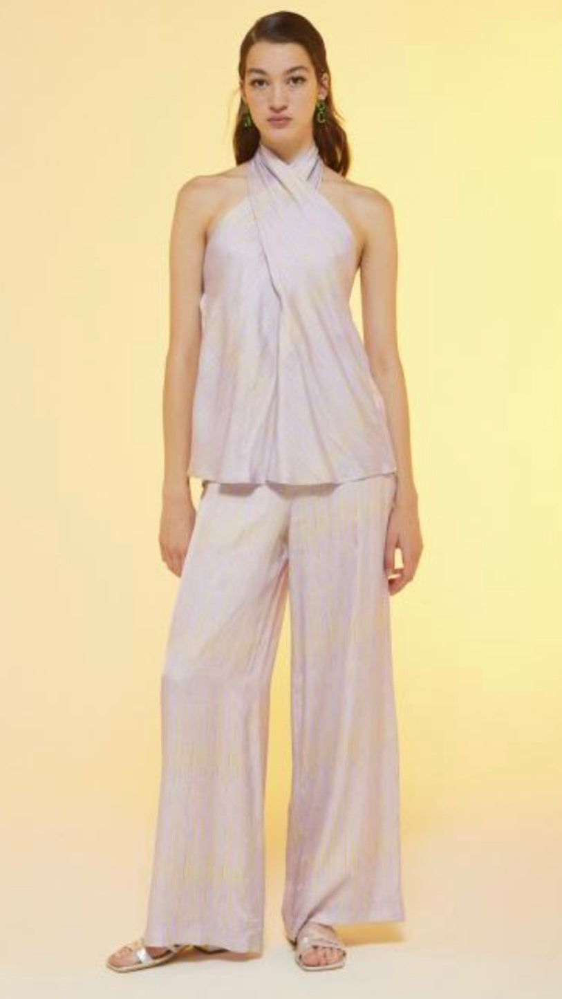 Ottodame Lilac & Lime Silk Halterneck