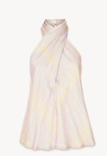 Load image into Gallery viewer, Ottodame Lilac &amp; Lime Silk Halterneck
