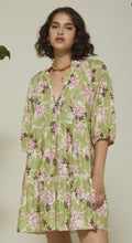 Load image into Gallery viewer, Ottodame Sage Green Floral Floral Mini Dress
