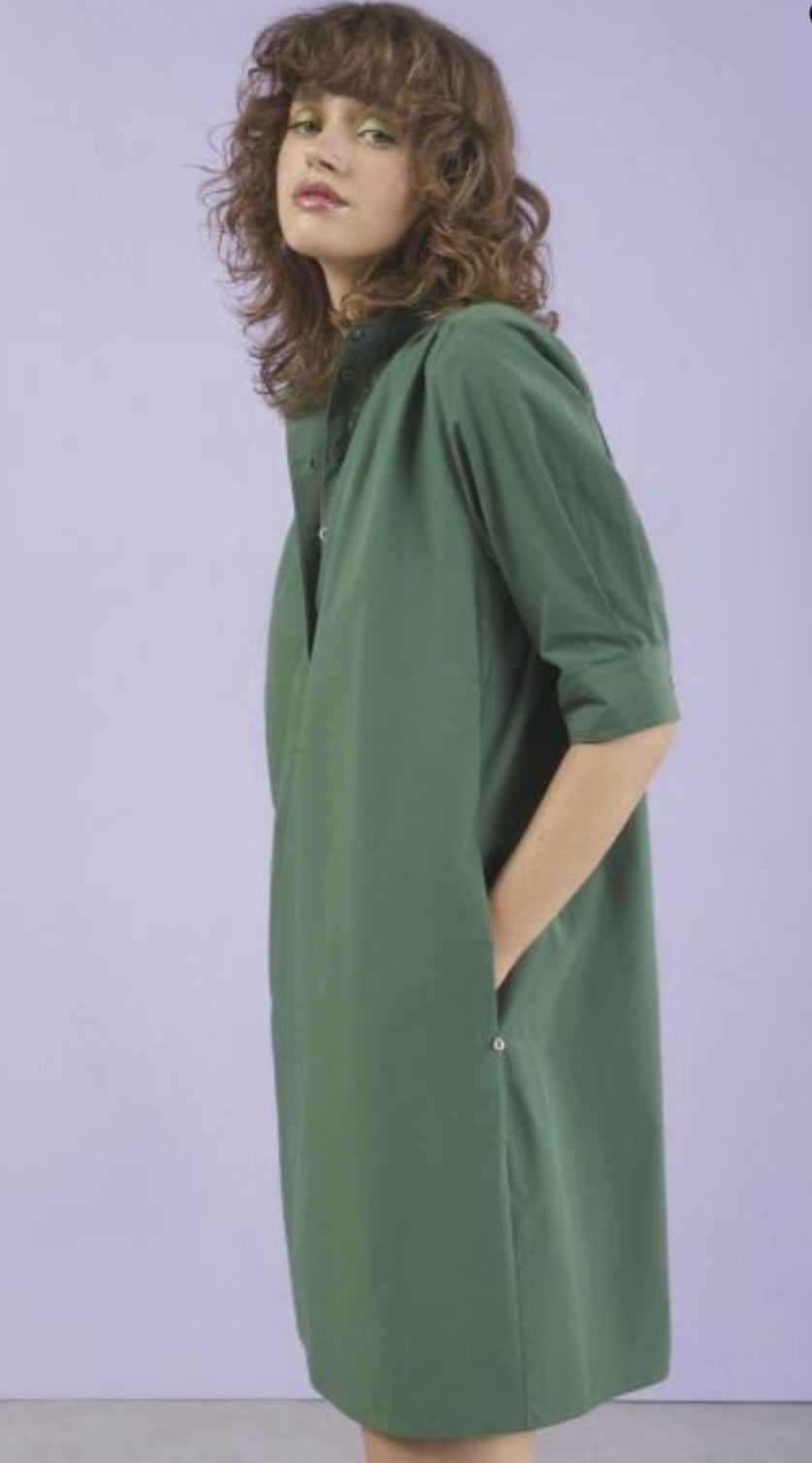 Ottodame Forest Green Short Shirt Dress