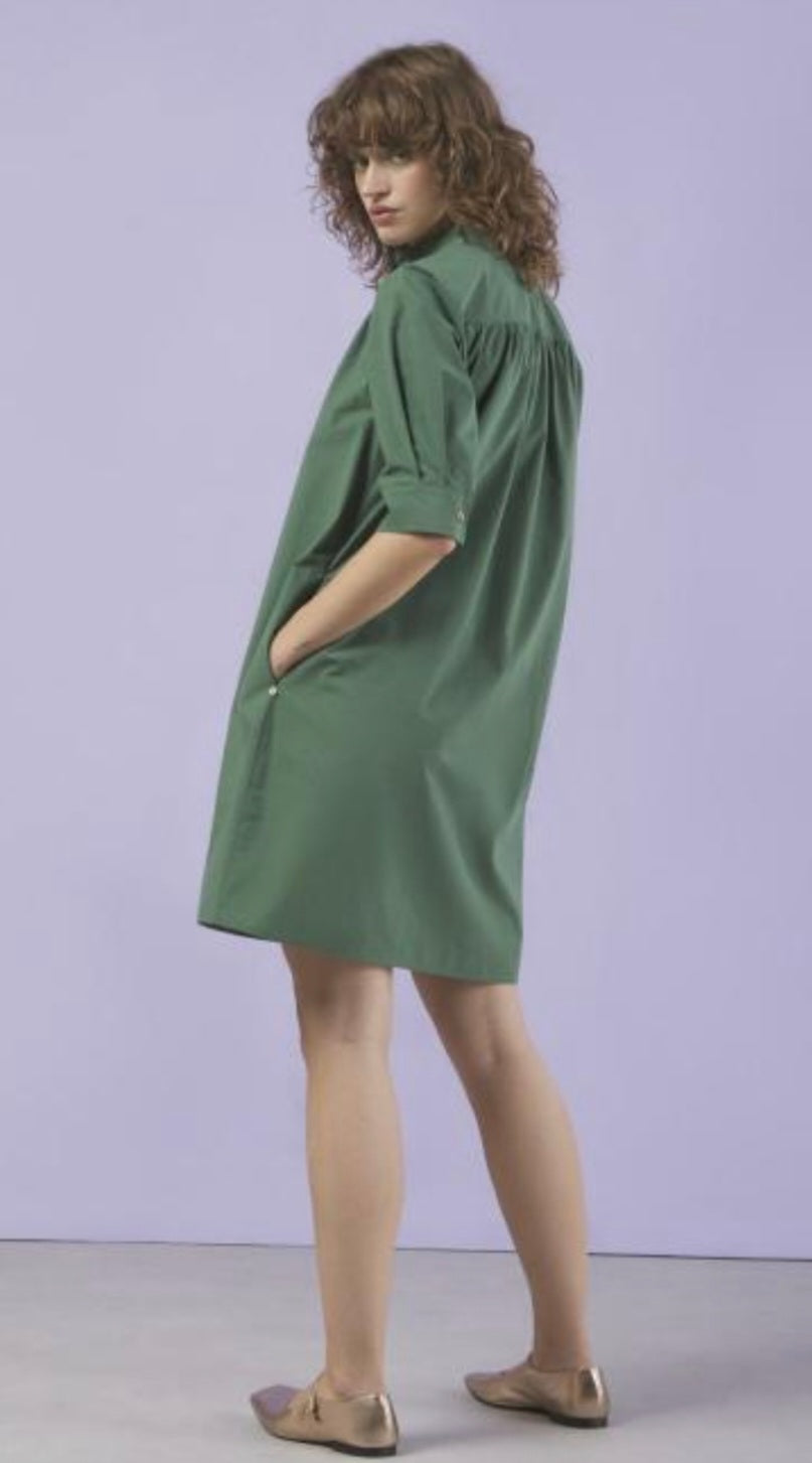 Ottodame Forest Green Short Shirt Dress