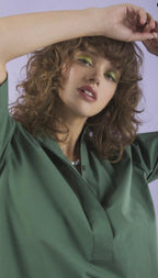 Ottodame Forest Green Short Shirt Dress