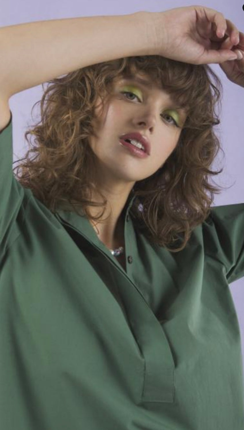 Ottodame Forest Green Short Shirt Dress