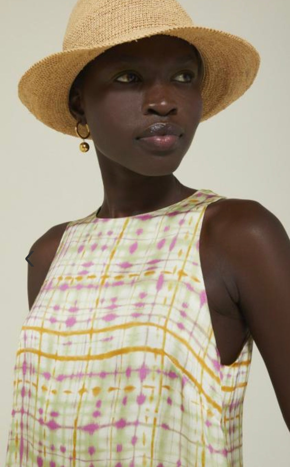 Ottodame Pink , Gold & Lime Green Satin Top