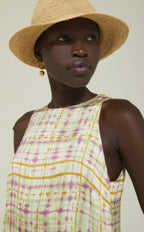 Ottodame Pink , Gold & Lime Green Satin Top