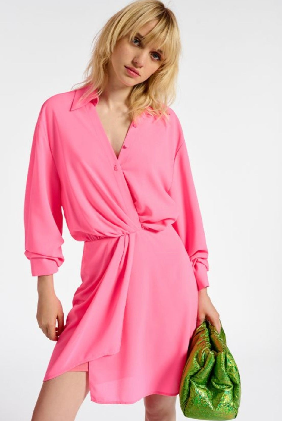 Essentiel Antwerp Neon Pink Mini Dress