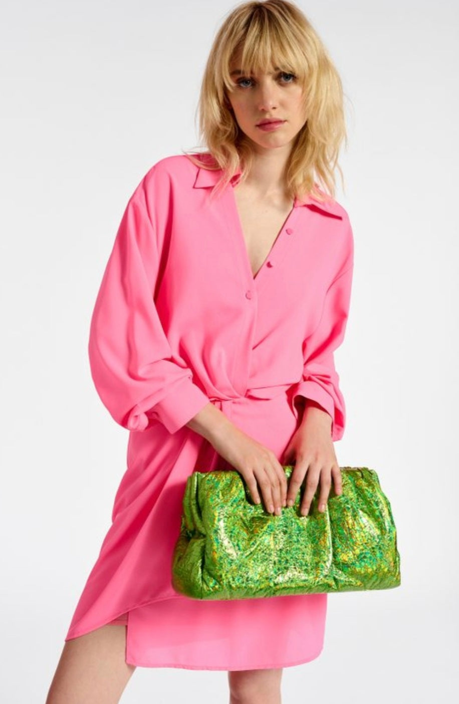 Essentiel Antwerp Neon Pink Mini Dress