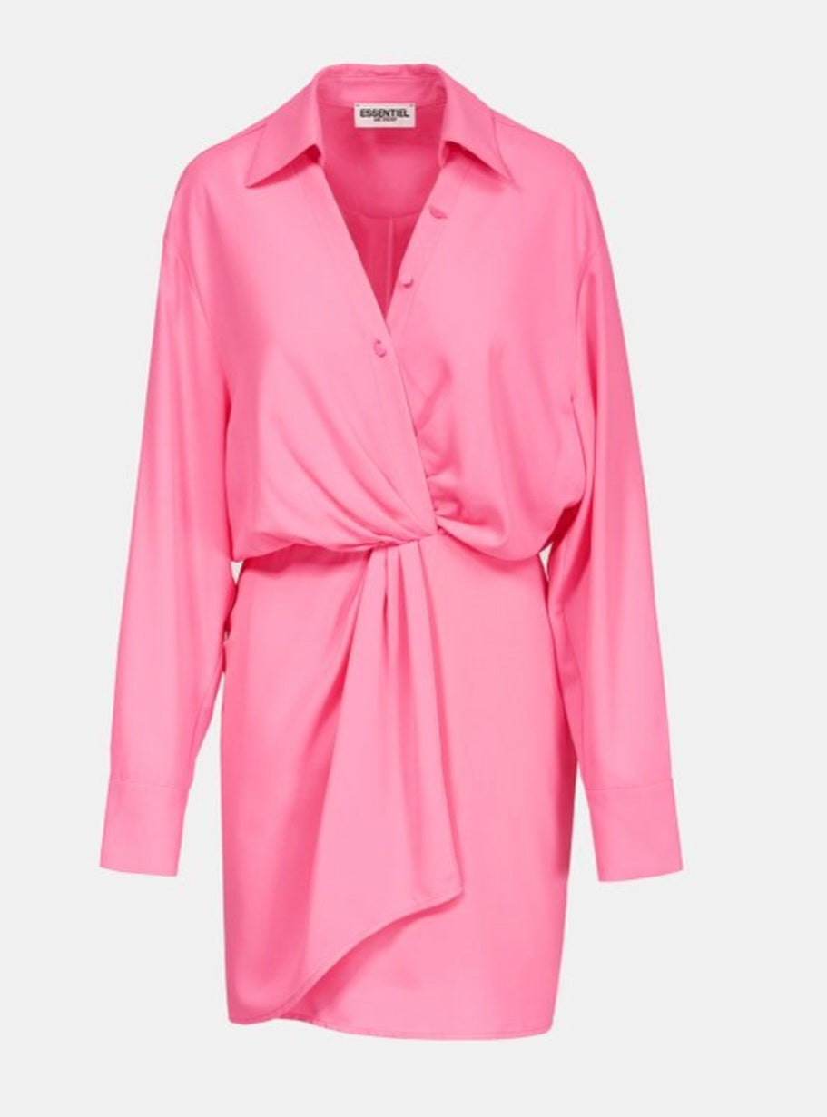 Essentiel Antwerp Neon Pink Mini Dress