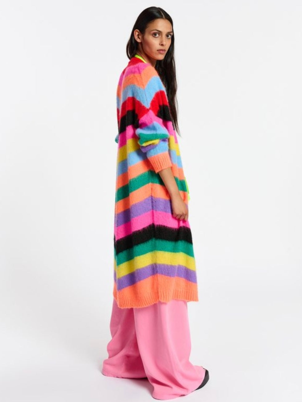 Essentiel Antwerp Multicoloured Stripe Long Cardigan
