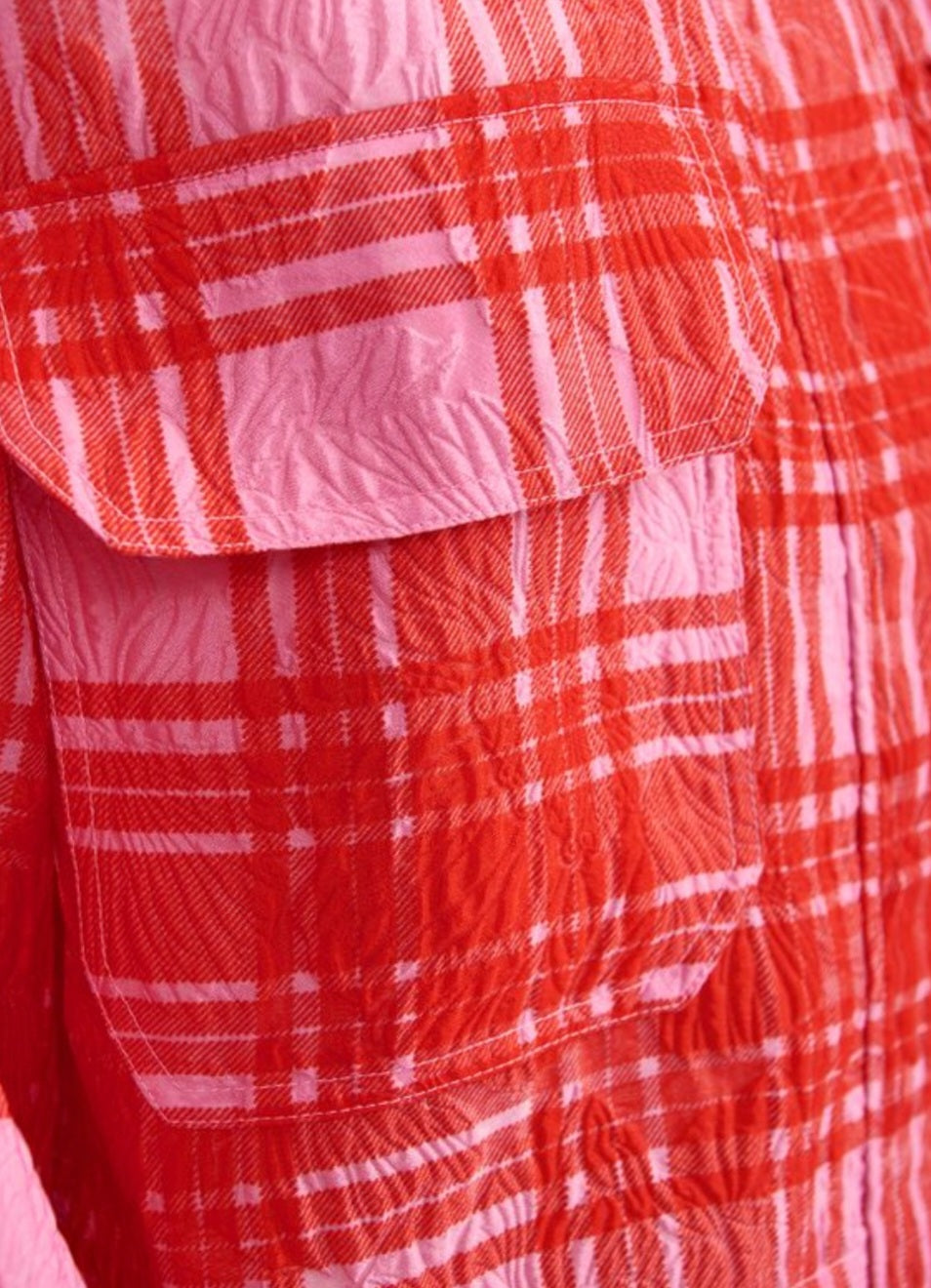 Essentiel Antwerp  Pink Check Cropped Jacket