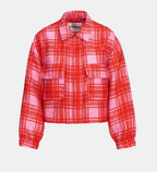 Essentiel Antwerp  Pink Check Cropped Jacket