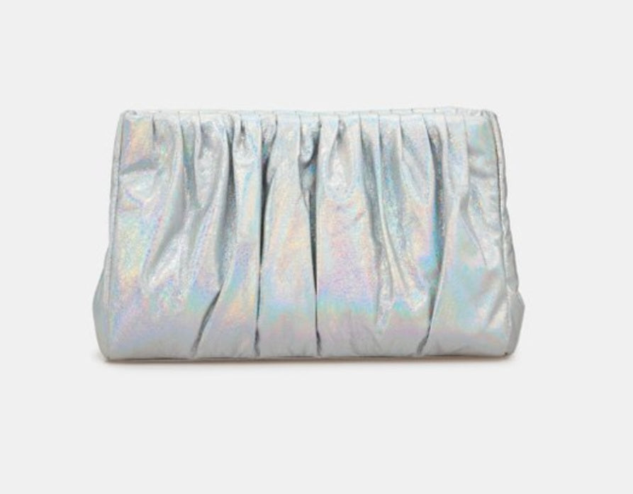 Essentiel Antwerp Large Silver Clutch Bag