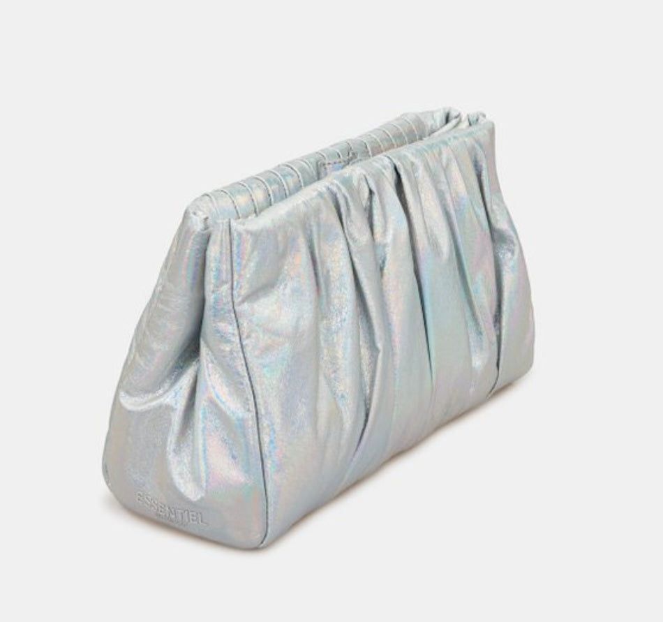 Essentiel Antwerp Large Silver Clutch Bag SYBIL Boutique