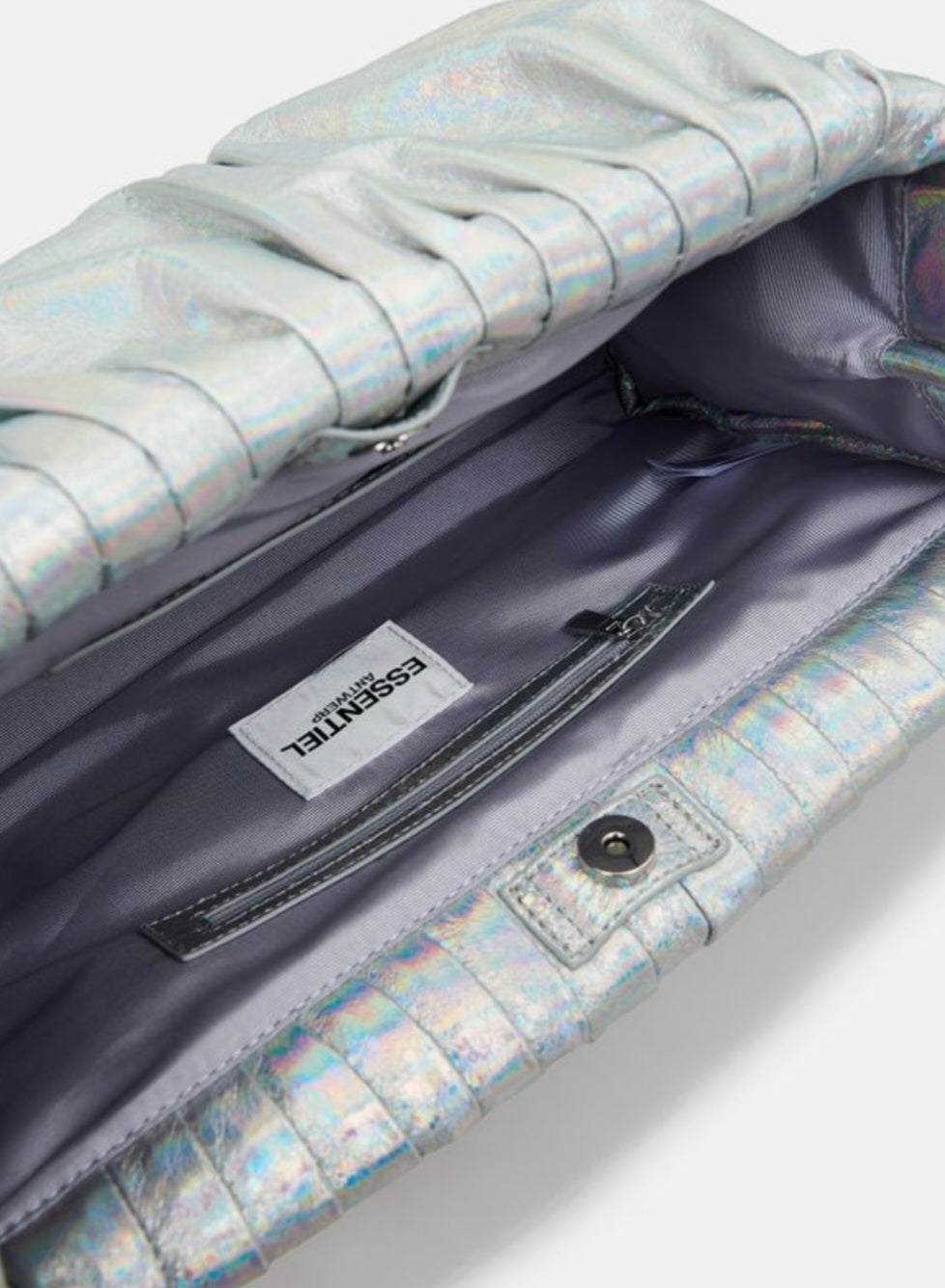Essentiel Antwerp Large Silver Clutch Bag