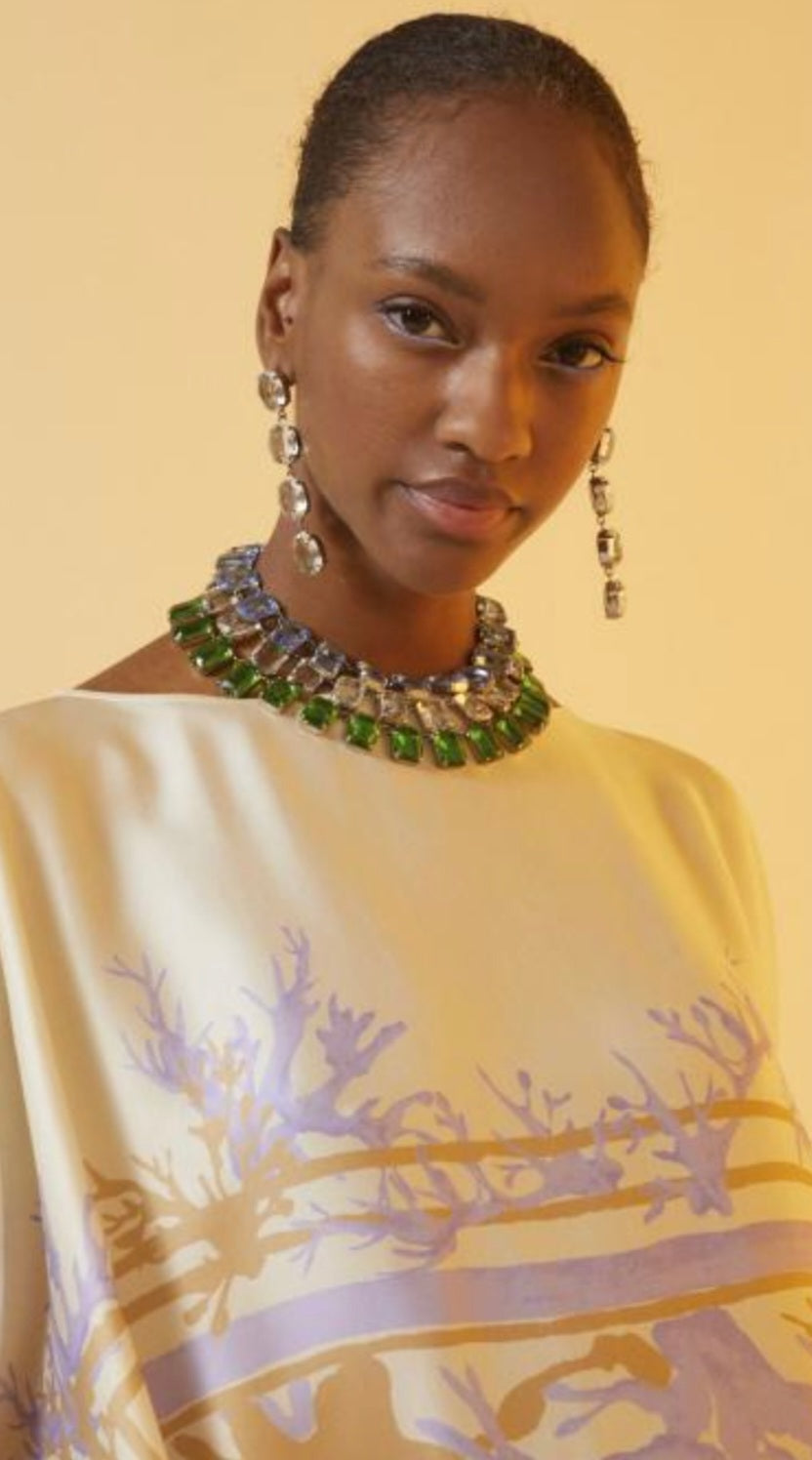 Ottodame Lilac and Ivory Tunic