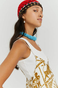 Beatrice B Gold Zodiac Slip Dress
