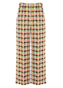 Beatrice B Pink / Black Jacquard Trousers